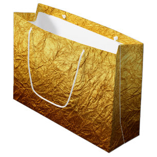 Printed Faux Gold Foil Modern Wedding Party Large Gift Bag