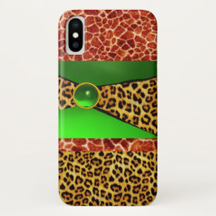 PRINTED GIRAFFE LEOPARD SKIN GREEN EMERALD GEM Case-Mate iPhone CASE