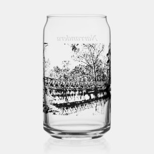 Printed glass can set of 1
