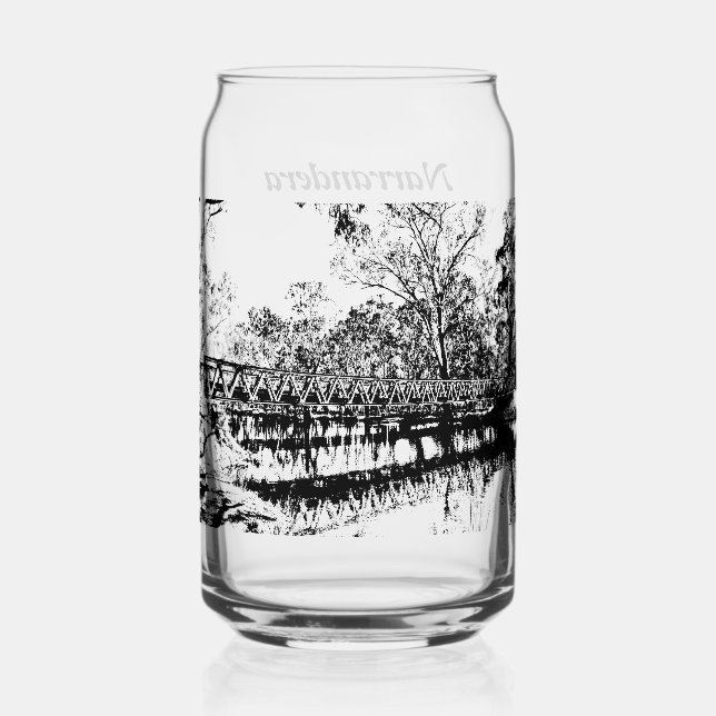 Printed glass can set of 1 (Front)