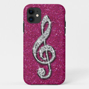 Printed Glitzy Sparkly Diamond Music Note Case-Mate iPhone Case