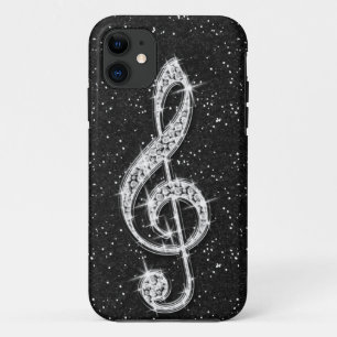 Printed Glitzy Sparkly Diamond Music Note Case-Mate iPhone Case