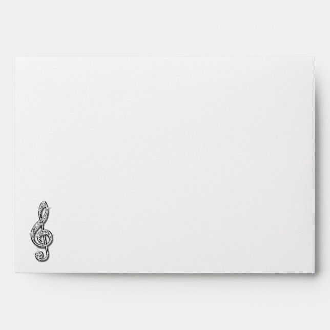 Printed Glitzy Sparkly Diamond Music Note Envelope (Front)