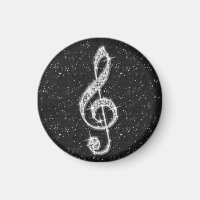 Printed Glitzy Sparkly Diamond Music Note