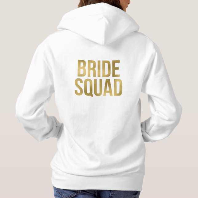 Printed Gold "Bride Squad" Bridesmaids Hoodie (Back)