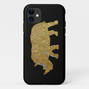 printed gold colour rhino Case-Mate iPhone case
