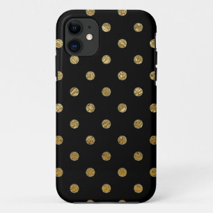 printed gold polka dots pattern iPhone 11 case