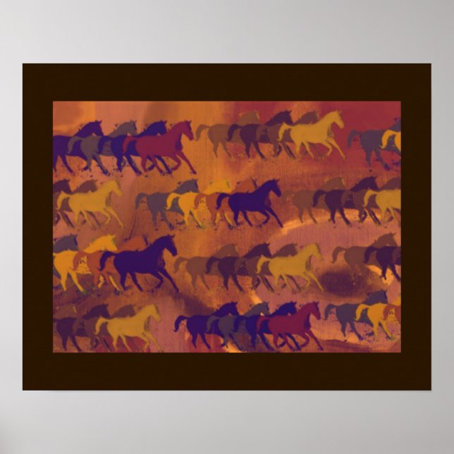 printed horses running poster (Front)