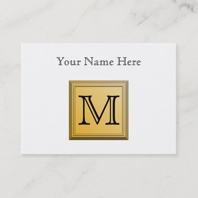Printed image of a custom monogram design. business card (Front)