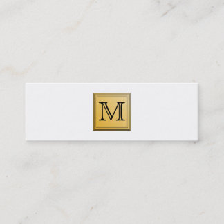 Printed image of a custom monogram design. mini business card