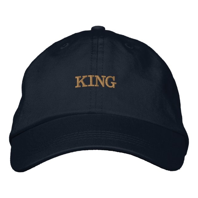 Printed KING Text Name-Hat Handsome Cool Superb Embroidered Hat (Front)