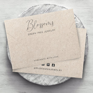 Printed Kraft Paper Necklace Bracelet Display Card