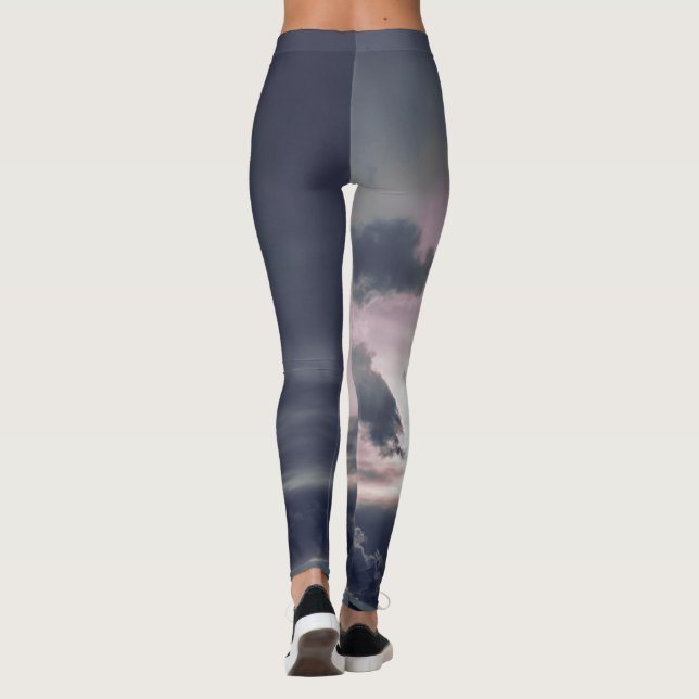 PRINTED LEGGINGS DARK CLOUDS AT SUNSET GREY (Back)