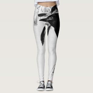 PRINTED Leggings JAPANESE PRINT OF BLACK CROW