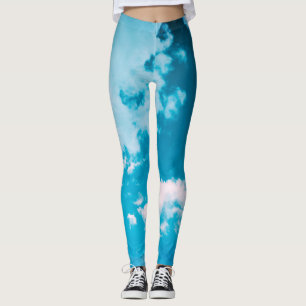 PRINTED Leggings PINK AND BLUE CLOUDS