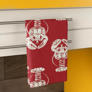 Printed Lobster  Tea Towel