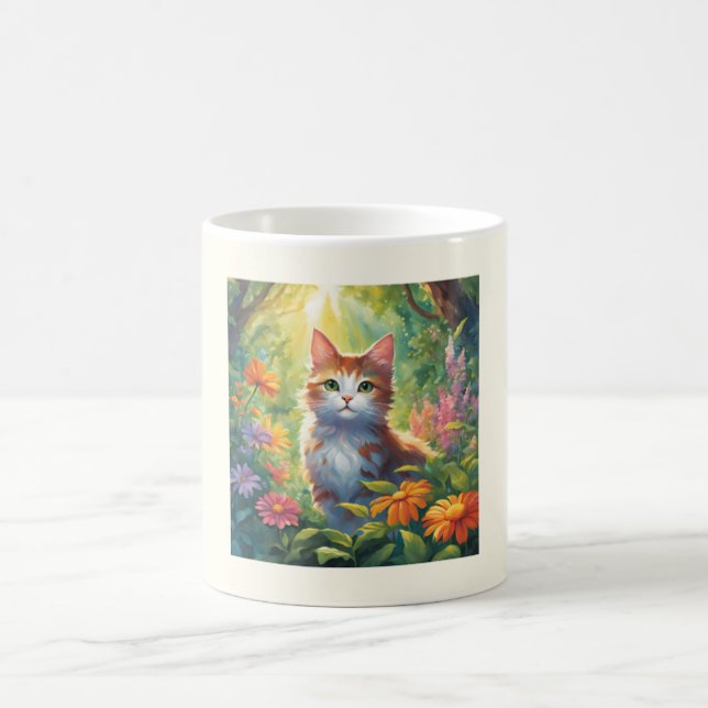 Printed Mug, Printed Anime Cat Mug, coffee mug (Center)