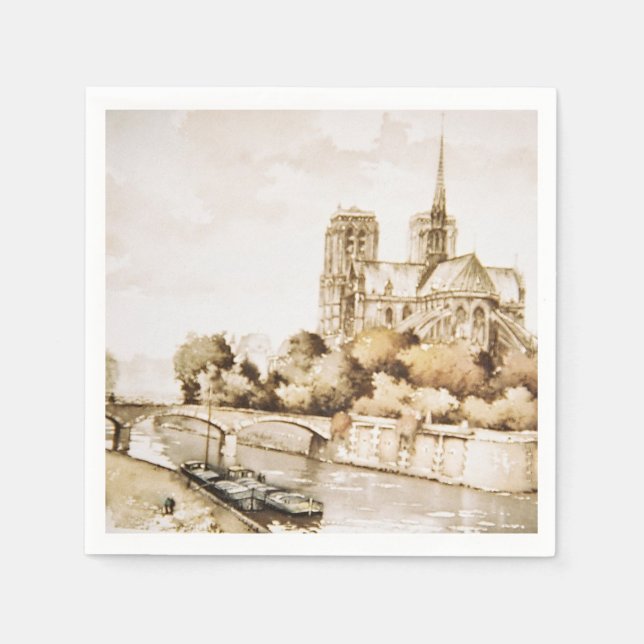 Printed Napkins of Notre Dame Cathedral (Front)