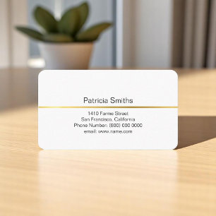Printed on Front Side Only Gold Stripe  Business Card