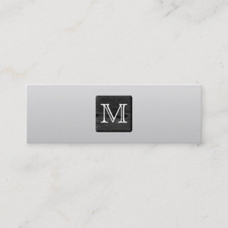 Printed Pattern and Custom Letter. Black and White Mini Business Card