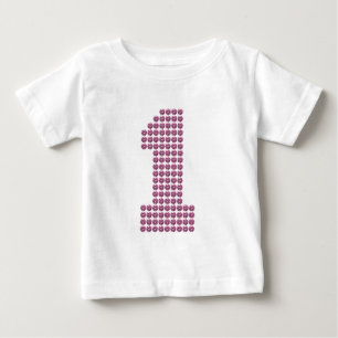 Printed Rhinestone First Birthday Baby T-shirt
