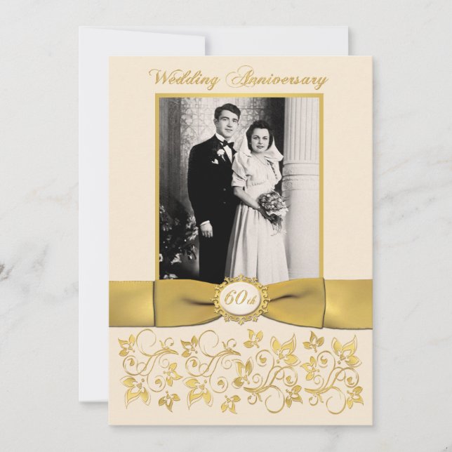 PRINTED RIBBON 60th Anniversary Invite (Front)