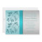 PRINTED RIBBON Aqua, Silver Quinceanera Invite