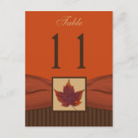 PRINTED RIBBON Autumn Leaf, Stripes Table Number