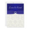 PRINTED RIBBON Blue, Ivory Damask Wedding Invite