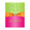 PRINTED RIBBON Pink Orange Lime Floral Reply Card