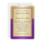 PRINTED RIBBON Purple, Gold Floral Wedding Invite