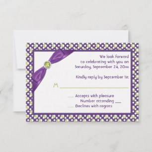 PRINTED RIBBON Purple, Green, White Reply Card