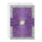 PRINTED RIBBON Purple Silver Wedding Invitation
