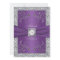 PRINTED RIBBON Purple Silver Wedding Invitation
