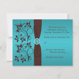 PRINTED RIBBON Turquoise, Brown Reply Card II
