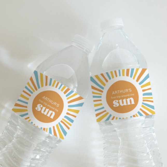 Printed Sun Birthday Water Bottle Labels (Creator Uploaded)
