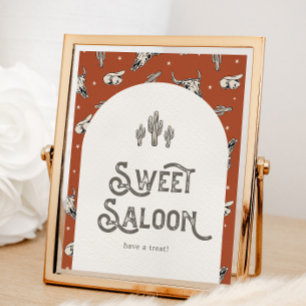 Printed Wild West Sweet Saloon Sign