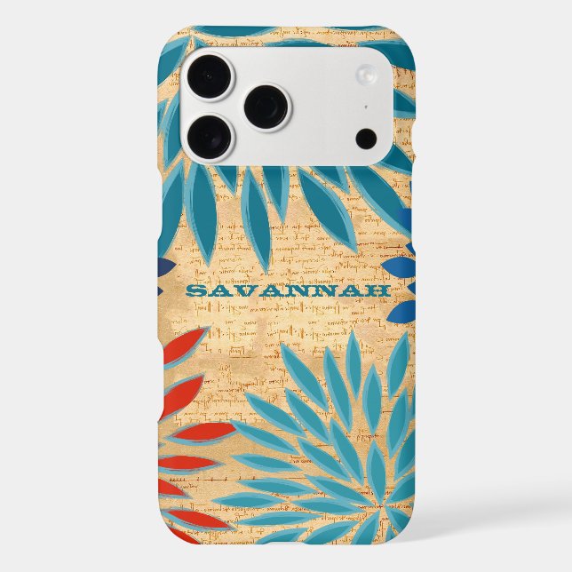 Printed Wood Chrysanthemum Floral Personalised (Back)