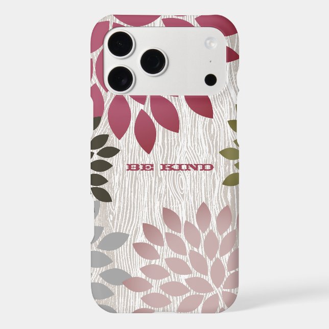 Printed Wood StarBurst Flower Personalised iPhone (Back)
