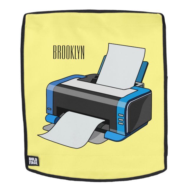 Printer cartoon illustration backpack (Removable Face)