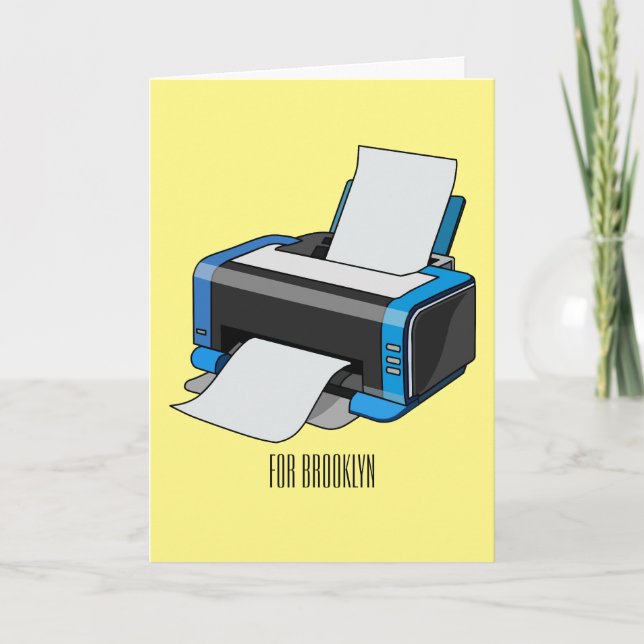 Printer cartoon illustration card (Front)