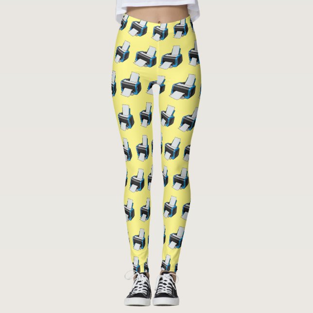 Printer cartoon illustration leggings (Front)