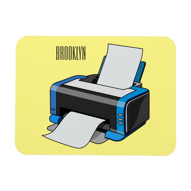 Printer cartoon illustration magnet (Horizontal)
