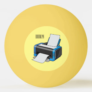 Printer cartoon illustration ping pong ball