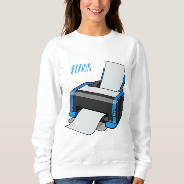 Printer cartoon illustration sweatshirt (Front)