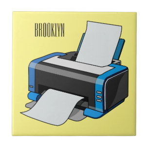 Printer cartoon illustration tile