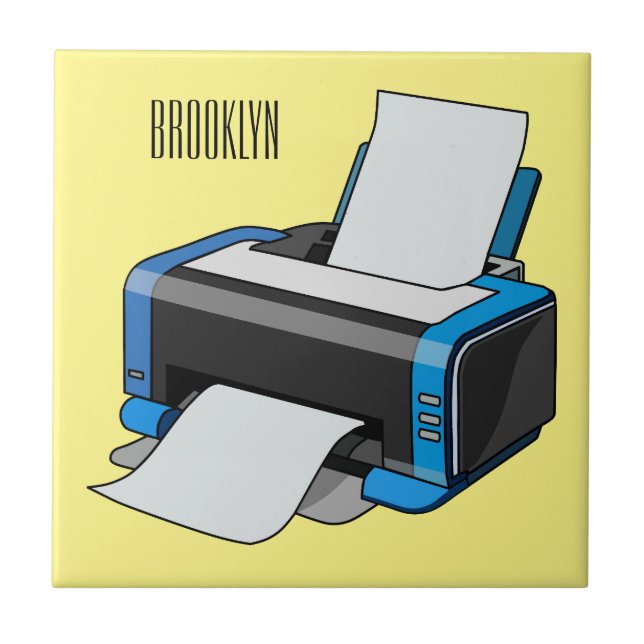 Printer cartoon illustration tile (Front)