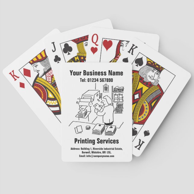 Printer or Printing Services Playing Cards (Back)