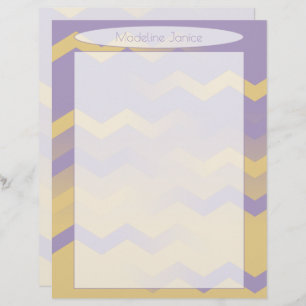 Printer-Sized Lavender and Gold Chevron Stationery Custom Letterhead