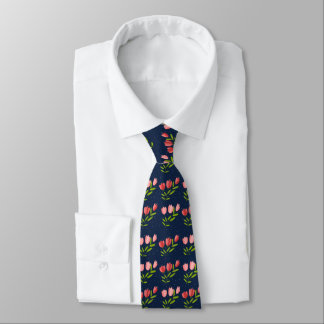 printing of tulips tie